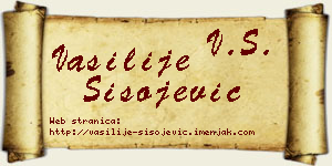 Vasilije Sisojević vizit kartica